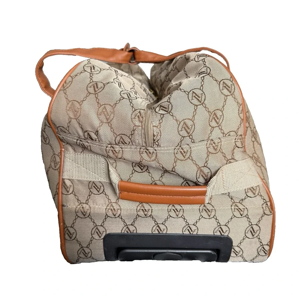 Adrienne Vittadini Duffle Bag Signature Print Monogram Italian Travel Luggage - Picture 4 of 16